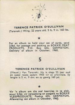1960 Bokkie Meat Products New Zealand and South African Players #5 Terence Patrick O’Sullivan Back